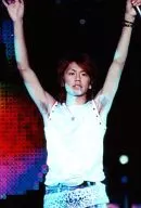 V6 / Takeshi Morita / Live Photo / Upper Body / Costume White / Both Hands Lifted / Left Hand Microphone / No Frame / Official Official photo