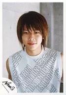 NEWS / Takahisa Masuda / Bust up / Costume white no sleeve / Background white gray / Official Official photo