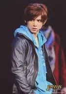 Hey! Say! JUMP / Ryosuke Yamada / Live Photo / Upper body / Jacket gray black / Hoodie light blue / Eye-point left / JOHNNY'S WORLD