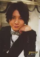 Hey! Say! JUMP / Ryosuke Yamada / Bust up / Suit black / Shirt white / Left hand cheek / JOHNNY'S WORLD