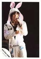 Hey! Say! JUMP / Ryosuke Yamada / Live Photo / Above the Knee / Costume White / Rabbit Ear Hood / Left Hand Microphone / Background Black / Official Official photo