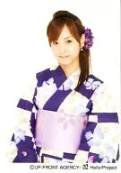 Morning Musume. / Miki Fujimoto / Upper Body / Kimono Purple White / Flower Pattern / Background White / Official Official photo