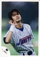 Arashi / Matsujun / Upper Body / Costume Baseball Uniform White / Blue / Right Hand Raised / Left Back / Official Official photo