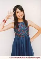 ° C-ute / Erika Umeda / Costume Blue. Flower Pattern / Above the Knee / Right Hand / Left Hand / Background White / Official Official photo