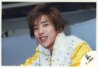 Arashi / Kazuya Ninomiya / Horizontal, Bust up, Seated, Costume Yellow, Body Left, Background White / Official Official photo