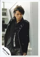 KAT TUN / Kiyoshi Tanaka / Knee-Upper, Costume Black, Right Hand Side, Background White / Official Official photo