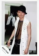 KAT TUN / Sei Tanaka / Above-the-knee / Sleeveless Costume White / See-through Costume Black / Cap / Official Official photo