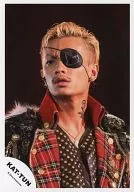 KAT TUN / Sei Tanaka / Live photo, bust up, costume red check, eye band, background black / Official Official photo