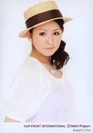 Berryz Kobo / Risako Sugaya / upper body / costume white / pink / body facing right / hat / shop original / official Official photo