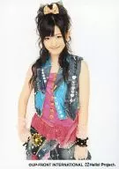 ° C-ute / Airi Suzuki / Knee-top / Costume Denim Blue Pink / Right Hand Waist / Ribbon / Background White / Official Official photo