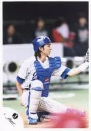 Arashi / Matsujun / Crouching / Left Knee / Left Catcher, Mitt / Catcher Protective Gear Blue / Baseball Uniform / Official Official photo