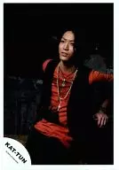 KAT-TUN / Kazuya Kamenashi / Costume Black Pink / Above Knee / Background Black / Official Official photo