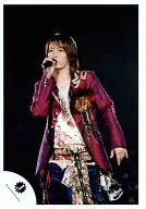 KAT-TUN / Kazuya Kamenashi / Costume Purple, Above Knees, Right Hand Microphone, Background Black, Live Photo / Official Official photo