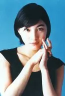 Ryoko Hirosue / Bust Up / Costume Black / Background Blue / Official Raw Bromide