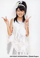 Berryz Kobo / Chinami Tokunaga / Kneecap / Dress white / Both hands piece / Background white / Official Official photo