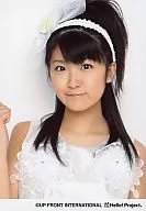 Berryz Kobo / Chinami Tokunaga / Bust up, Costume white, Right hand up, Background white / Official Official photo