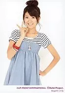 Berryz Kobo / Chinami Tokunaga / Koshiage / Costume White, Blue and Gray / Right Hand Piece / Left Hand Waist / Background White / Shop original