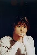 Kinki Kids / Koichi Domoto / Bust up / Costume white / Pair of hands / Background black / No frame / Official Official photo