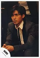 NEWS / Akira Nishikido / Above-the-knee / Jacket black / Shirt white / Sitting / Left-facing / Official Official photo