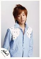 NEWS / Keiichiro Koyama / Waist, Costume, Light blue, Background, White / Official Official photo