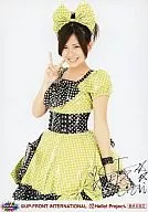 ° C-ute / Chisato Okai / Above the Knee / Costume Yellow / Black / Right Hand Piece / Print with signature / Yellow Ribbon / Smile / ° C-ute Concert Tour 2010 Spring ~ Shocking LIVE ~