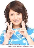 Berryz Kobo / Risako Sugaya / Bust up / T-shirt light blue / Both hands piece / Background white / Morning Musume "Keep the earth cool." Culture Festival 2006 in Yokohama