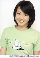 ° C-ute / Arihara Kanna Arihara / Bust up, green shirt, smile / Official Official photo