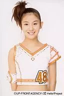 Berryz Kobo / Risako Sugaya / White costume, orange, upper body, white background / Postcard size official Official photo