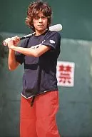 V6 / Takeshi Morita / Above-the-Knee / Black Costume / Red Pants / Double-Hand Bat / Baseball / Outdoor / No Frame / Johnnys Family Club Official photo