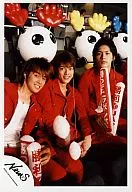 NEWS / Kusano / Uchi / Nishikido / Above-knee / Costume red / Sitting / Ballet / Background mascot / Official Official photo