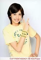 ° C-ute / Erika Umeda / Upper body / Shirt yellow / Right hand piece / Wristband / Background white / Official Official photo