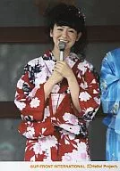 Berryz Kobo / Risako Sugaya / Above Knee / Red Kimono / Both Hands Microphone / Right Eye / Official Official photo