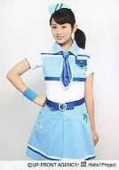 Berryz Kobo / Risako Sugaya / Kneecaps, White, Blue, Cyan, Right Hand Hips, Face Tilt / Official Official photo