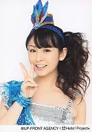 Berryz Kobo / Risako Sugaya / Bust Up / Costume Blue. Silver / Right Hand Piece / Mouth Opening / Official Official photo