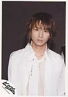 Kinki Kids / Koichi Domoto / Bust up / Shirt white / Camera eye view / Background black / Official Official photo