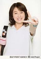 Berryz Kobo / Risako Sugaya / Upper Body / Polo Shirt White / Left Hand Piece / Background White / Smile / Official Official photo