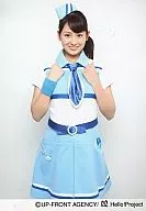 Berryz Kobo / Risako Sugaya / Kneecap / White dress / Light blue / Blue / Both hands rock / White background / Official Official photo