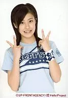 Berryz Kobo / Miyabi Natsuyaki / Upper Body / T-Shirt Light Blue / Both Hands Piece / background white / Official Official photo