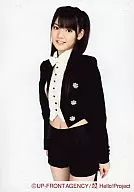 Morning Musume. / Yumi Michishige / Above-the-knee ・ Costume black ・ Bow tie white ・ Left facing ・ Background white / Official Official photo