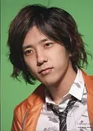 Arashi / Kazuya Ninomiya / Costume Orange Inn Na Haku / Bust Up / Green Background / Dream A Live / Official Official photo