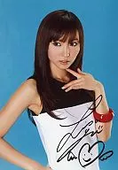 Yoshiki * lisa (Risa Yoshiki) / upper body, costume in black and white, left hand breast, background in light blue, print sign included / CD 「 poche 」 special