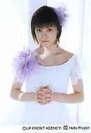 Aya Matsuura / Upper Body / Background White / Dress White / Flower Purple / Both Hands Belly / Both Hands Together / Official Official photo