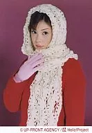 Halopro / Matsuura 亜弥 / Bust-up, Red Costume, White Scarf, Right Hand Breast, Red Background / Official Official photo