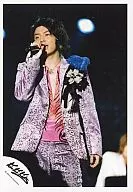 KinKi Kids / Domoto Go / Live Photo / Above the Knee / Costume Purple / Inner Pink / Right Hand Microphone / Background Black / Official Official photo