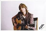 KinKi Kids / Koichi Domoto / Horizontal, Upper body, Costume, Wine red, Inner white, Guitar, Sitting, Eye-view left, Background white / Official Official photo