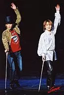 Johnnys / Tsubasa Imai / Koichi Domoto / Live Photo / Whole Body / Khaki Jacket / Red Inner / Costume Silver / Right Hand Stick / Left Upper / Hat Black / 2L Size / SHOCK