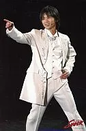 KinKi Kids / Koichi Domoto / Live Photo / Above the Knees / Costume White Jacket / White Pants / Left Hand Waist / fingers of the right hand Holder / Earphone-Microphone / Eye-Left Facing / 2L Size / Endless SHOCK