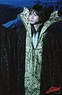 KinKi Kids / Koichi Domoto / Live Photo / Above the Knee / Costume Black / Gold / Earphone / Microphone / Eye View Left / Background Blue / 2L Size / Endless SHOCK