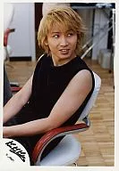 Kinki Kids / Koichi Domoto / Sitting, Costume in black, Background in the room, Chair in white, Top right of eye / Official Official photo