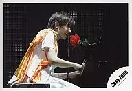 SeXyzone / Ken Nakajima / Horizontal, Costume White, Piano, Background Black, Character Live Photo / Official Official photo